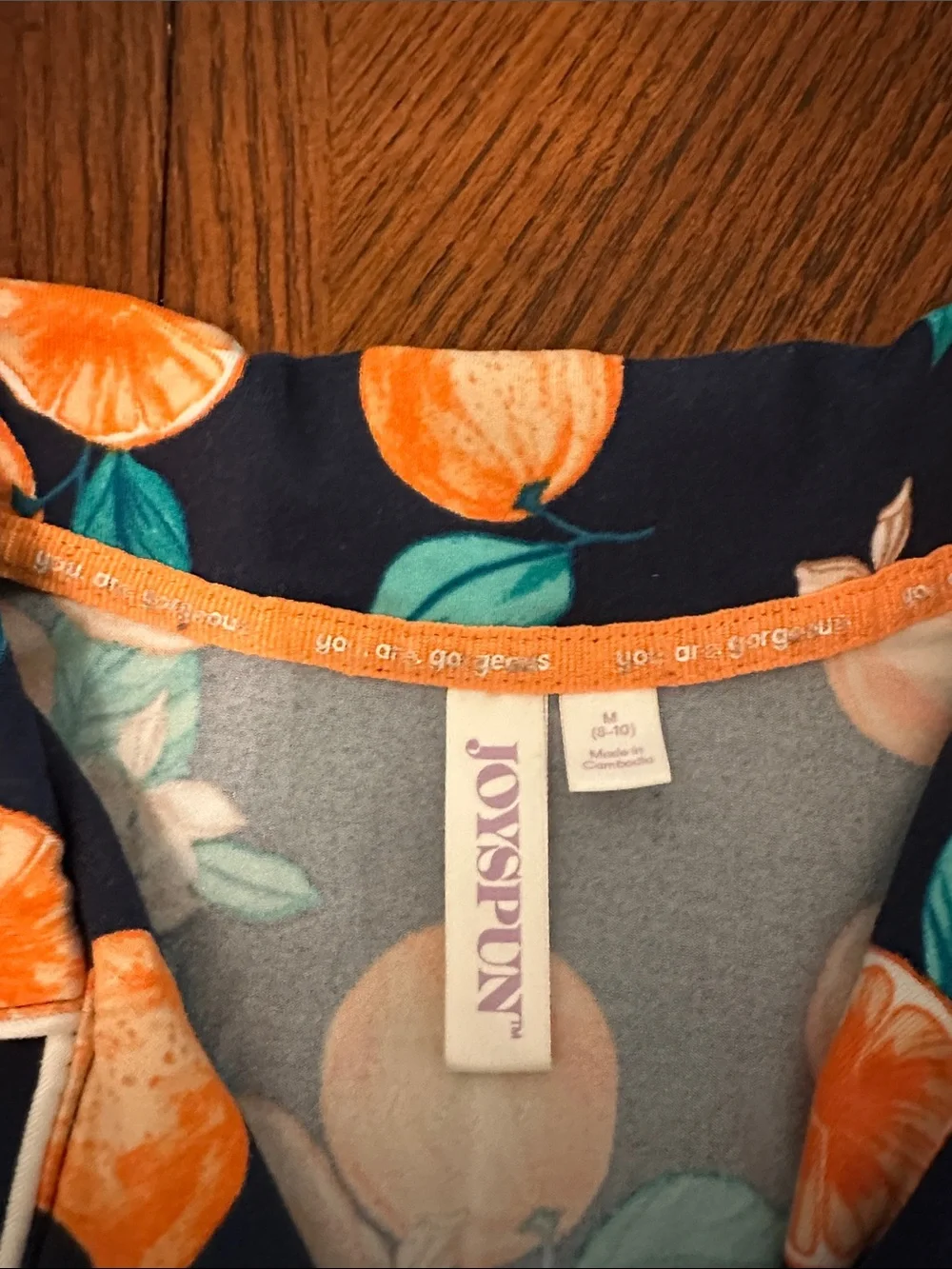 Women’s Navy Orange Blossom Short Pajama Set